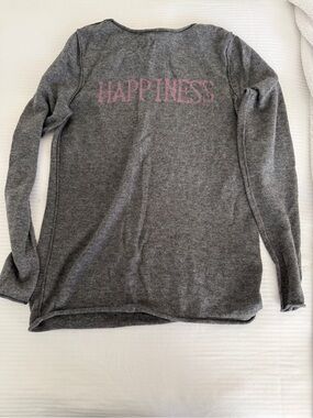 Zadig & Voltaire Gray and Pink Wool-Cashmere Sweater